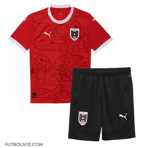 Camiseta Austria Primera Equipación para niños Eurocopa 2024 manga corta (+ pantalones cortos)